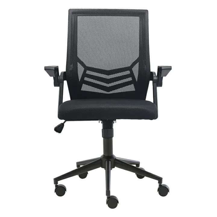 Silla Nitro negra con respaldo mesh, brazos y base con ruedas