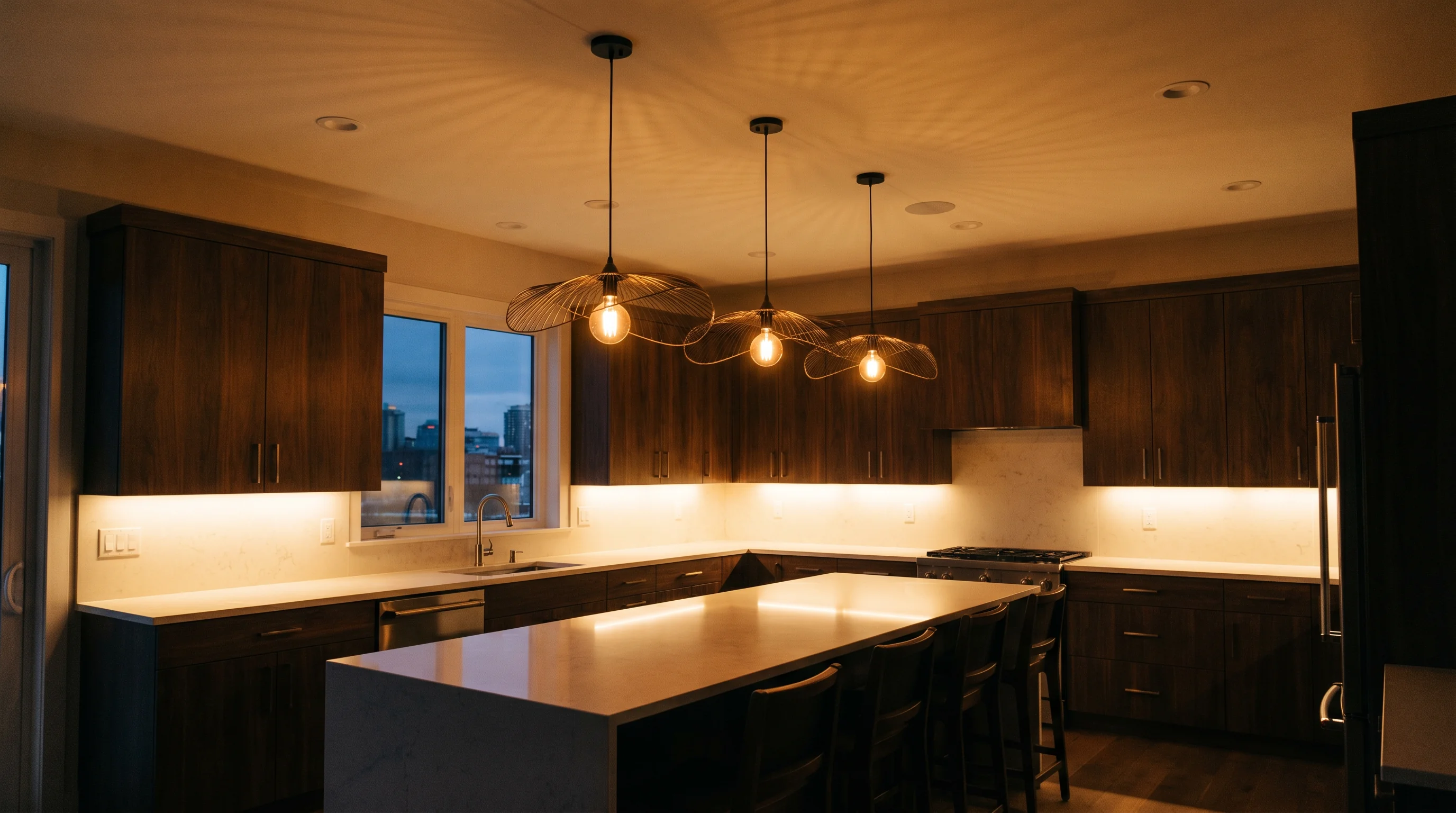 Iluminación LED en cocina de Chihuahua